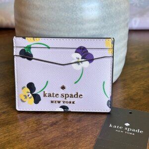 Kate Spade Staci Pansy Toss Small Card Holder Floral Cardholder KB493